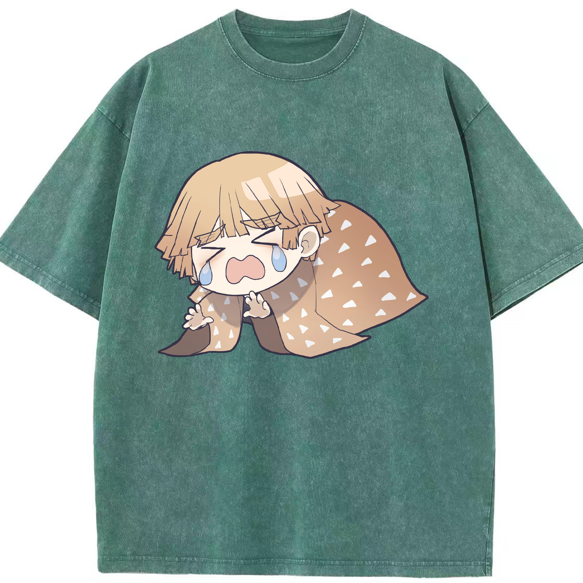 （画像用） 鬼滅の刃（きめつのやいば）我妻 善逸／あがつま ぜんいつ Agatsuma Zenitsu 綿100% ヴィンテージ風 半袖Tシャツ（フロントプリント）